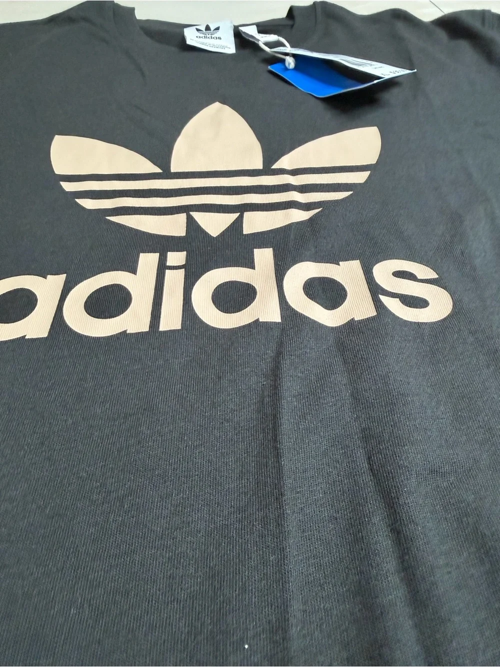 adidas Black T‑Shirt with Rose Gold Trefoil Logo